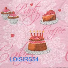 Serviette papier cupcakes sucré - 33 cm x 33 cm